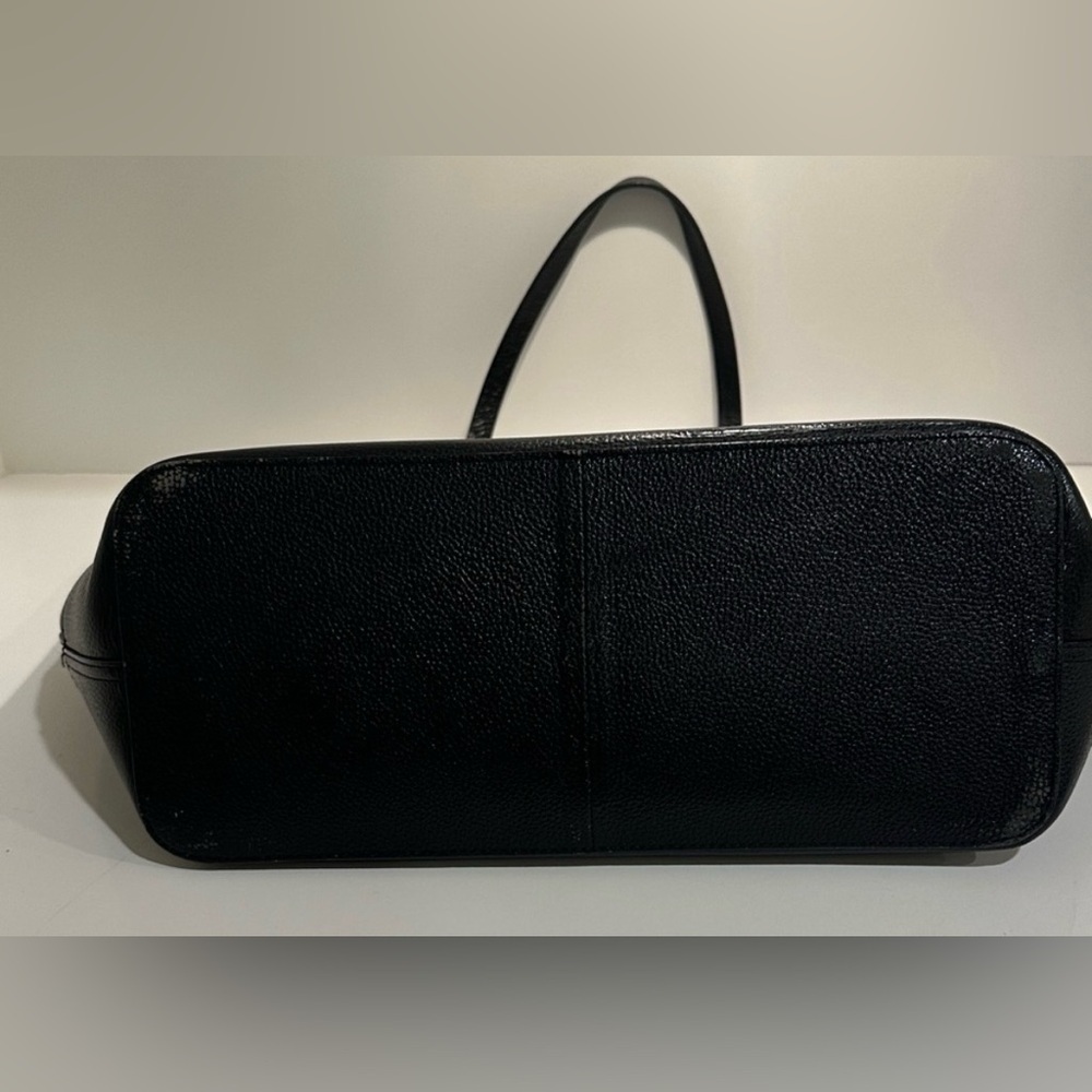 Cole Haan Black Pebbled Leather Tote Shoulder Bag Work Laptop - Picture 11 of 12